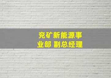 兖矿新能源事业部 副总经理